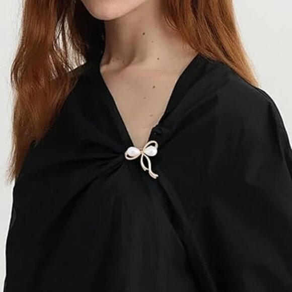 Pearl Bow Brooch pin - Picture 3 of 4